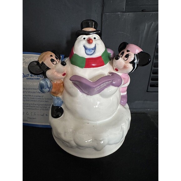 Vintage Schmid Walt Disney Merry Mouse Medley Mickey Minie Music Box Limited - Picture 2 of 5